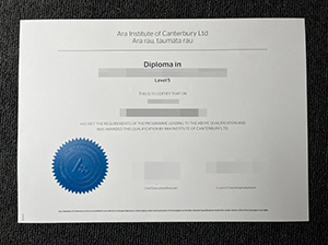 Ara Institute of Canterbury diploma copy