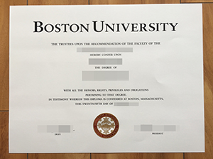 Boston University degree copy