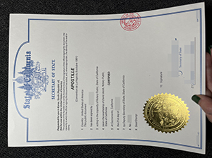 California Apostille Certificate copy