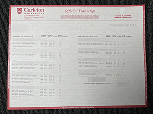 Carleton University transcript copy