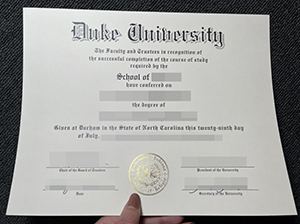 Duke University diploma copy