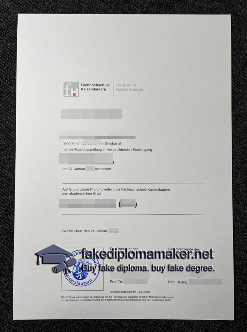 Fachhochschule Kaiserslautern diploma