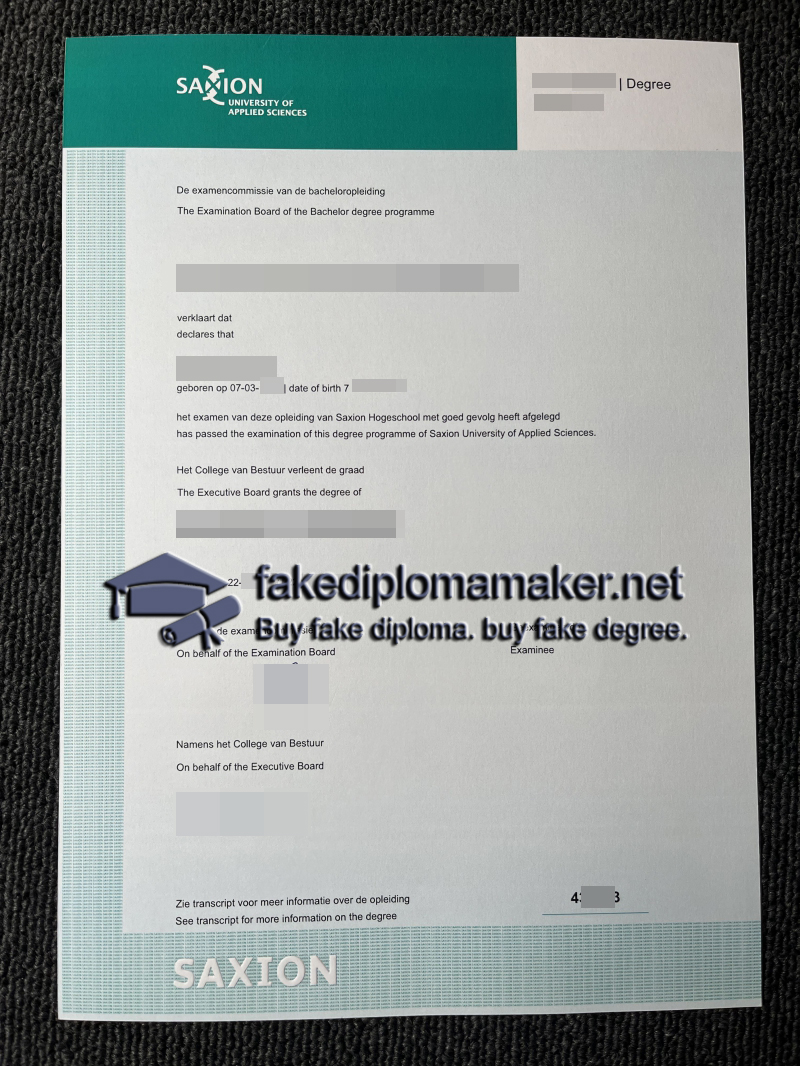 Hogeschool Saxion diploma