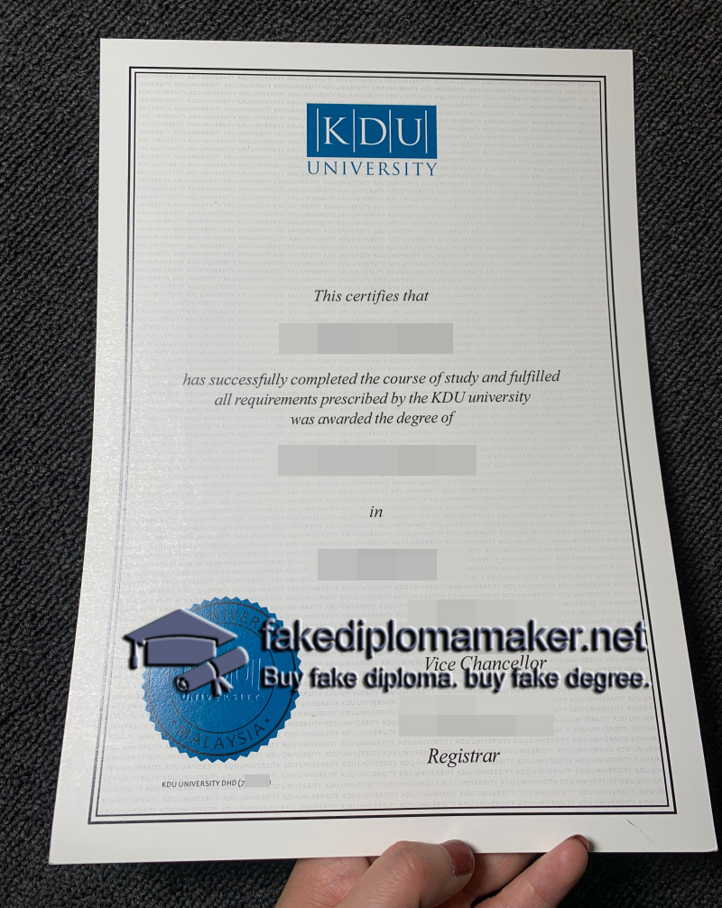 KDU University diploma