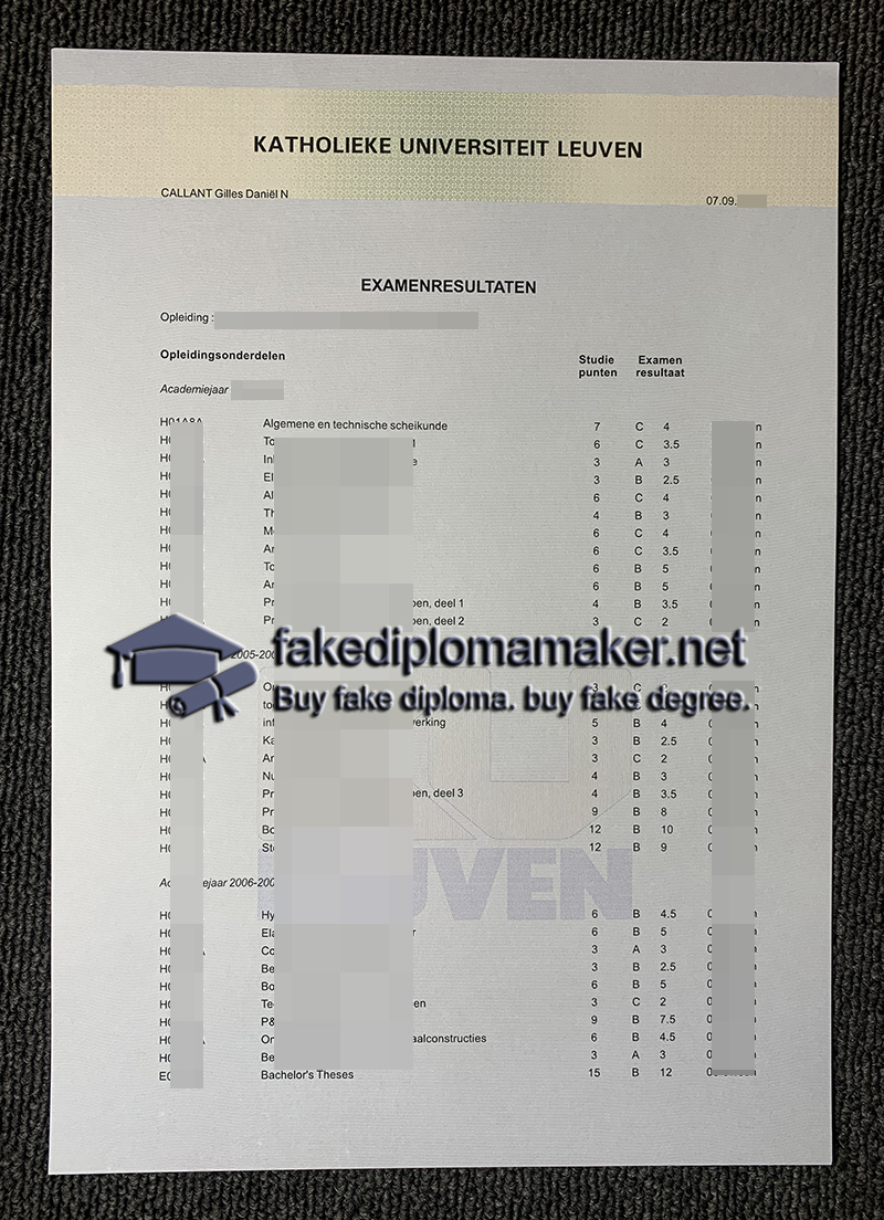 KU Leuven transcript