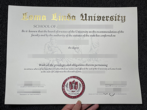 Loma Linda University degree copy