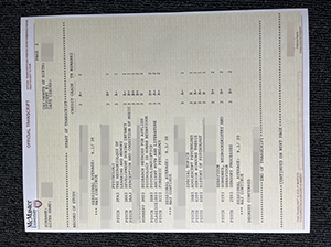 McMaster University transcript copy