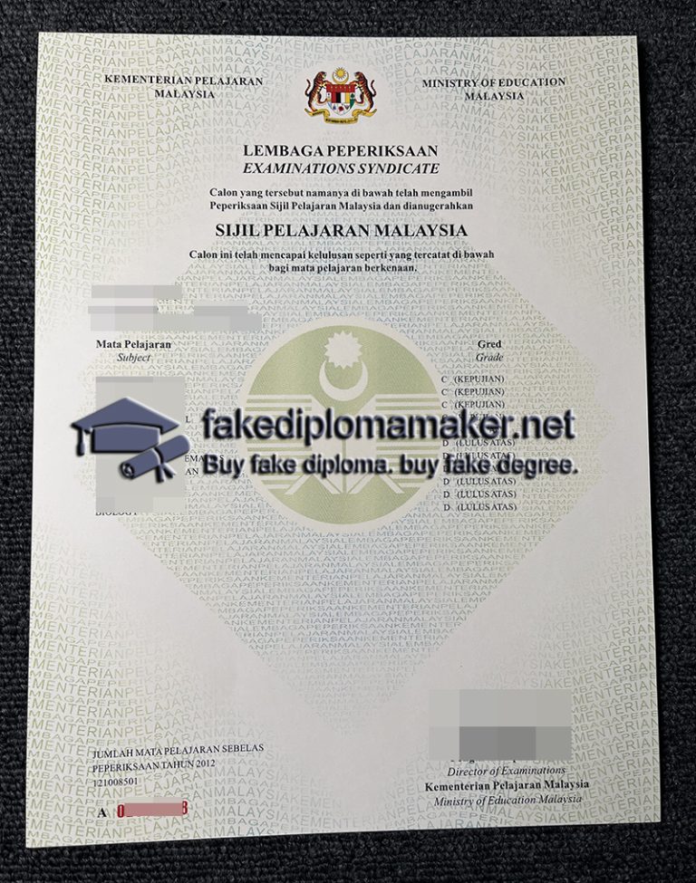 Buy a SPM Certificate, Sijil Pelajaran Malaysia certificate