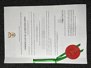 South Africa authentication certificate copy