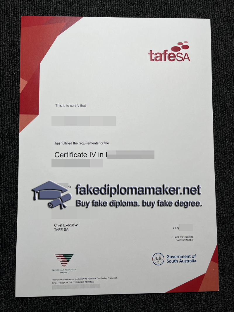 TAFE SA certificate