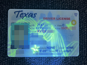 Texas ID copy