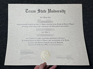 Texas State University degree copy