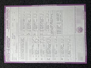 University of Washington transcript copy