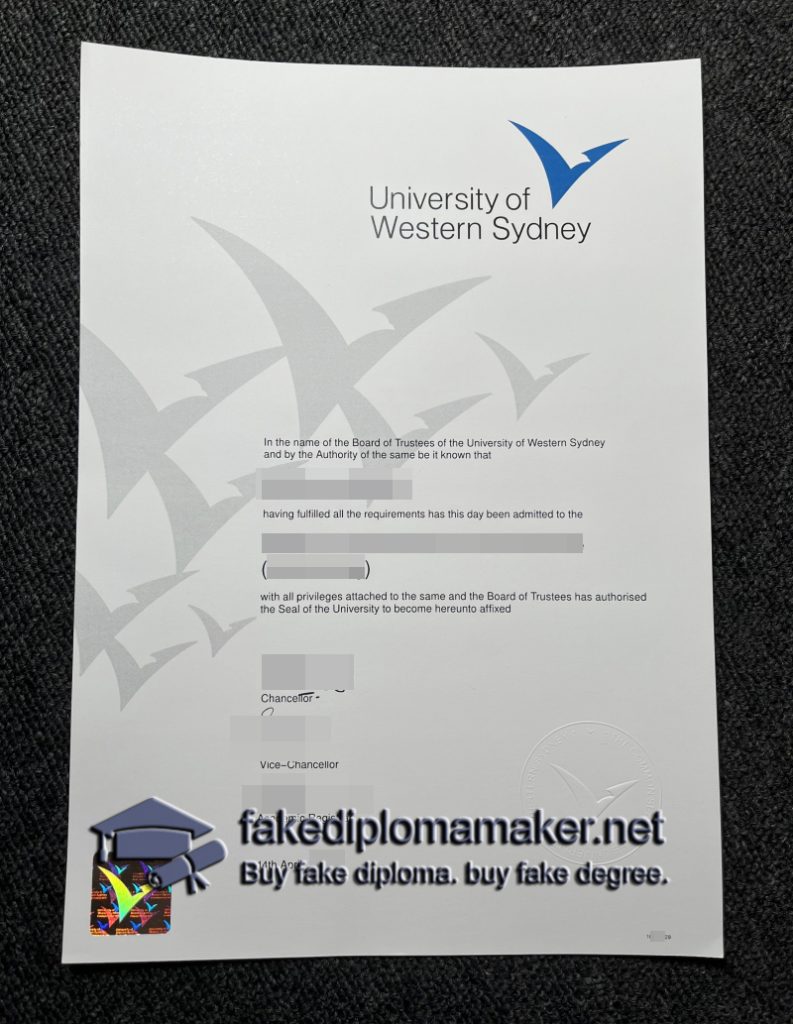 WSU diploma generator, a University of Western Sydney degree