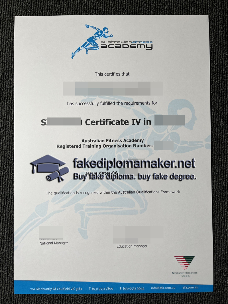 Australian Fitness Academy Certificate IV