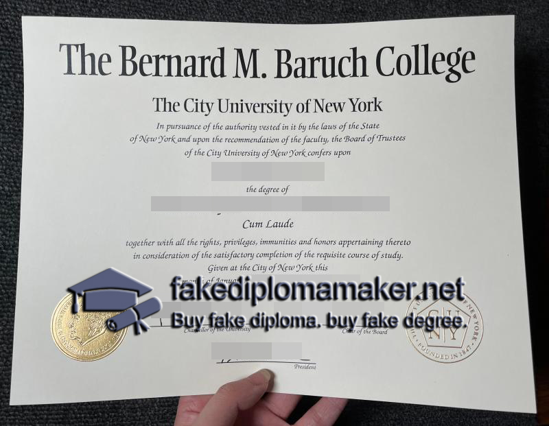 CUNY Baruch College diploma