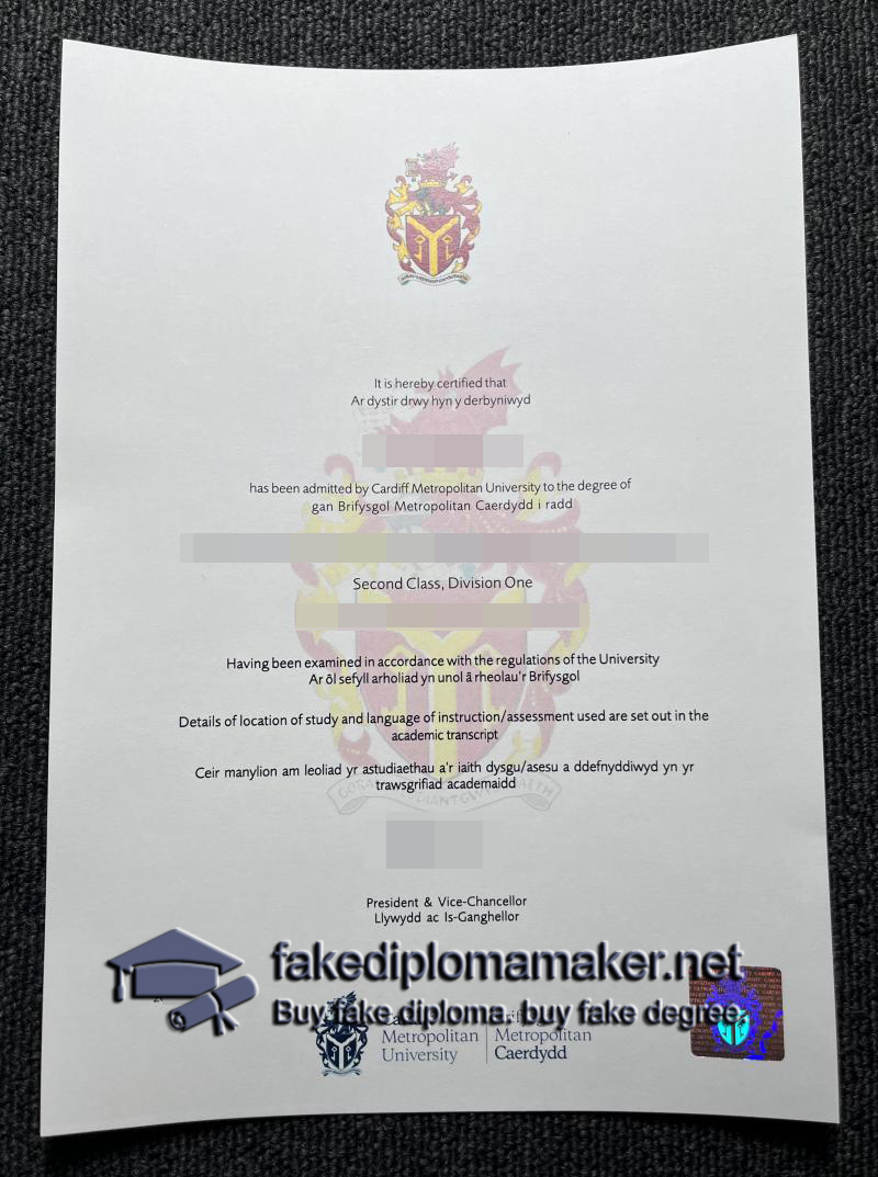 Cardiff Metropolitan University diploma