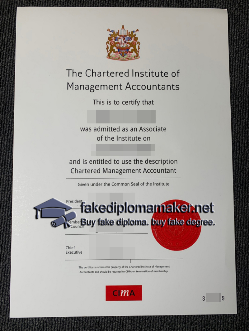 Fake CIMA Certificate