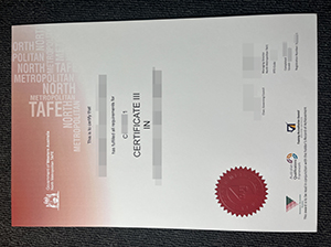 North Metropolitan TAFE Certificate copy