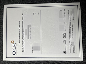 OCR GCE Certificate copy