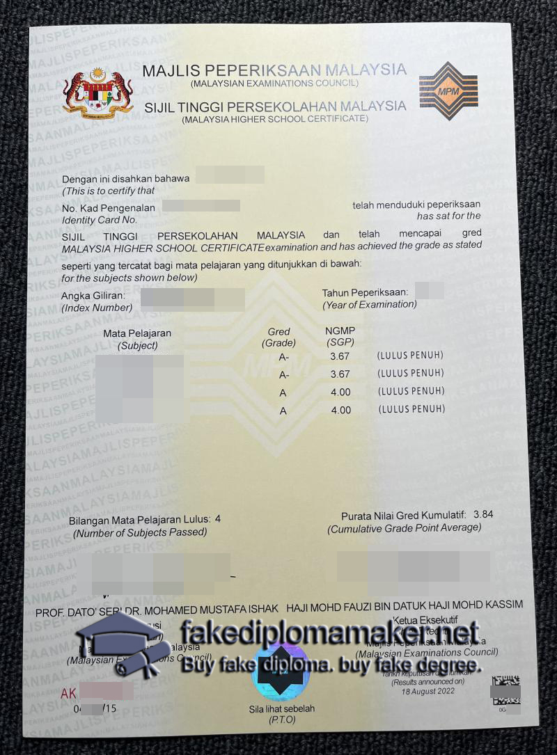 STPM Certificate