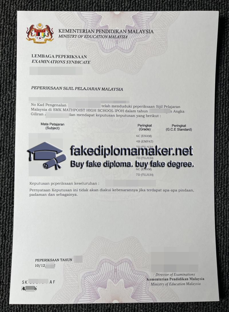 Sijil SPM certificate