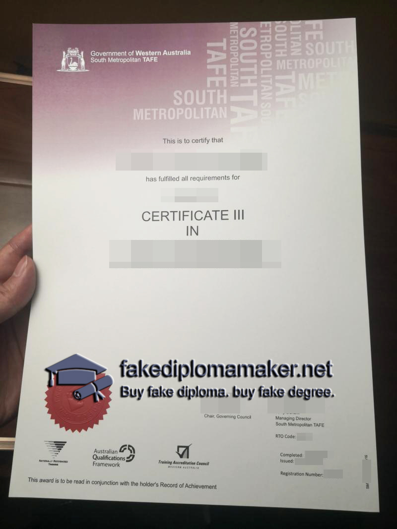 TAFE South Metropolitan Certificate