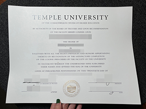 Temple University degree copy