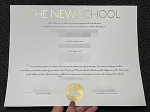 The New School diploma copy