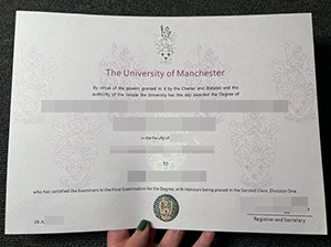 University of Manchester degree copy