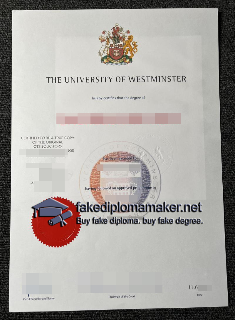 University of Westminster degree