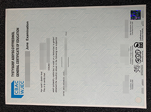 WJEC GCE Certificate copy