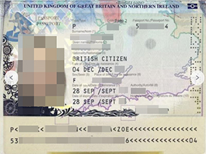 British passport copy