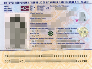 Lithuanian passport copy