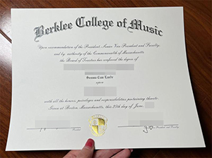 Berklee College of Music degree copy