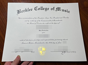 Berklee College of Music diploma copy