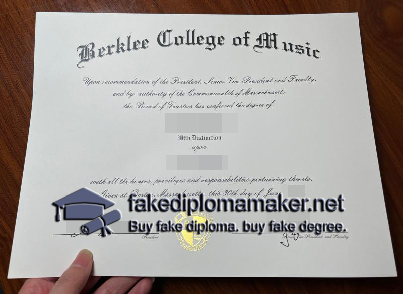 Berklee College of Music diploma