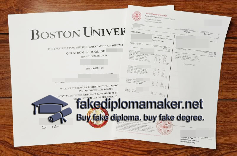 Boston University transcript