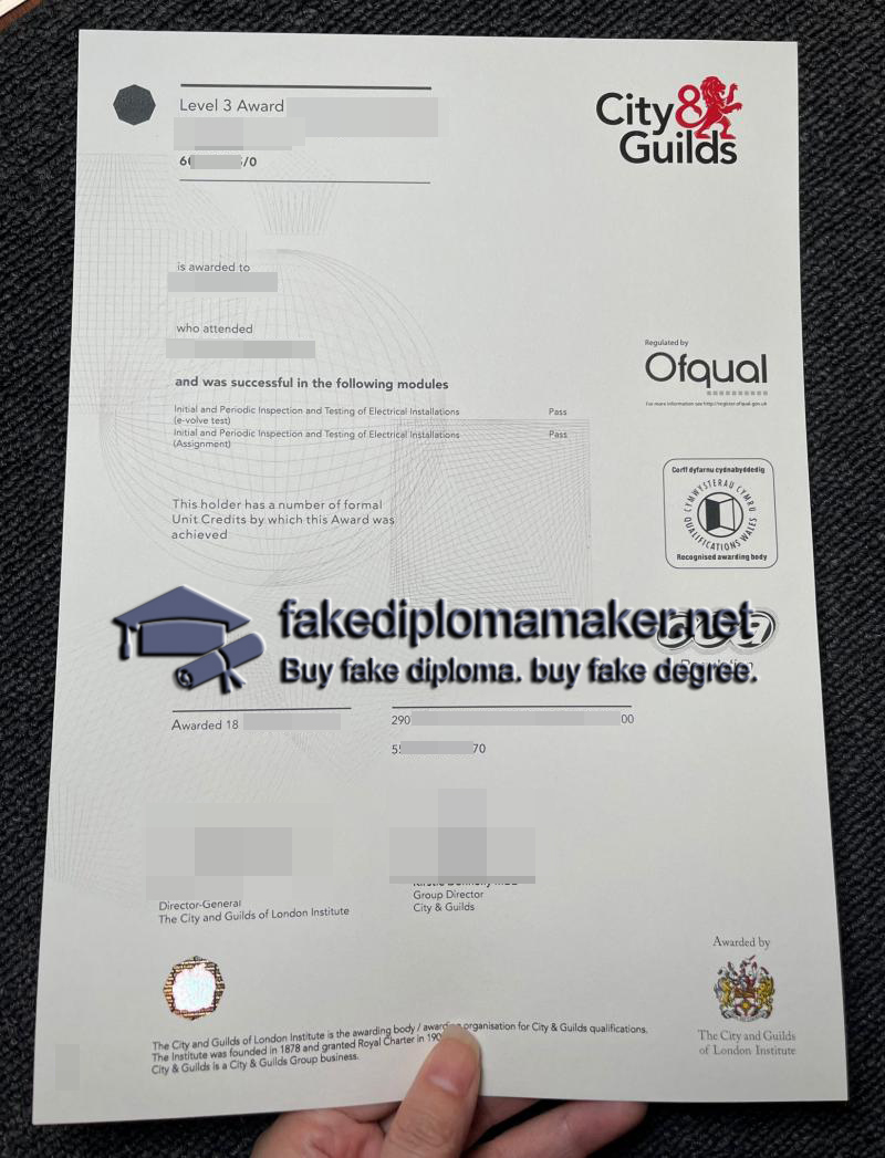 City and Guilds certificates