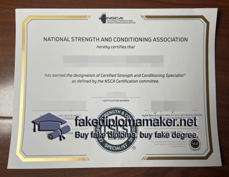 NSCA certificate