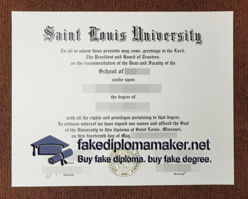 Saint Louis University diploma