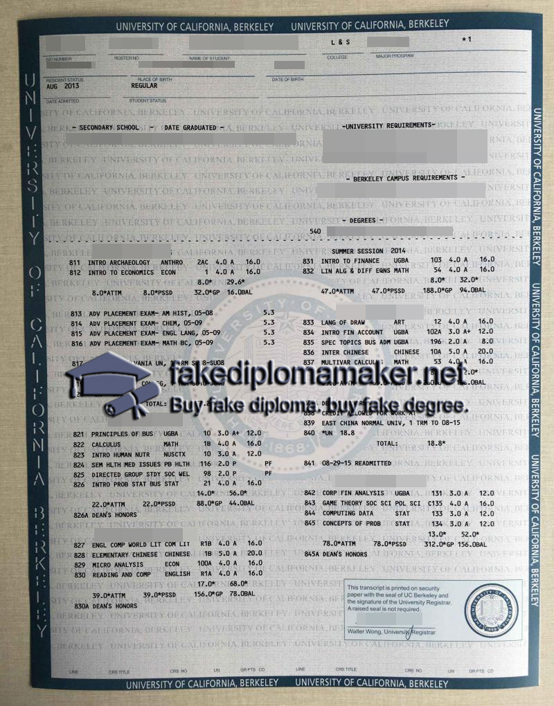 UC berkeley transcript