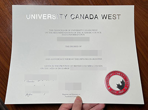 University of Canada West diploma copy