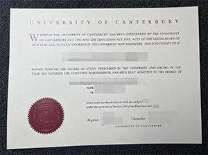 University of Canterbury diploma copy