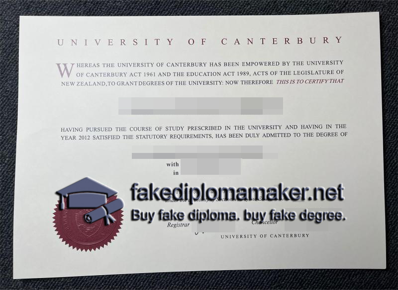 University of Canterbury diploma