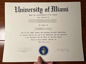 University of Miami diploma copy