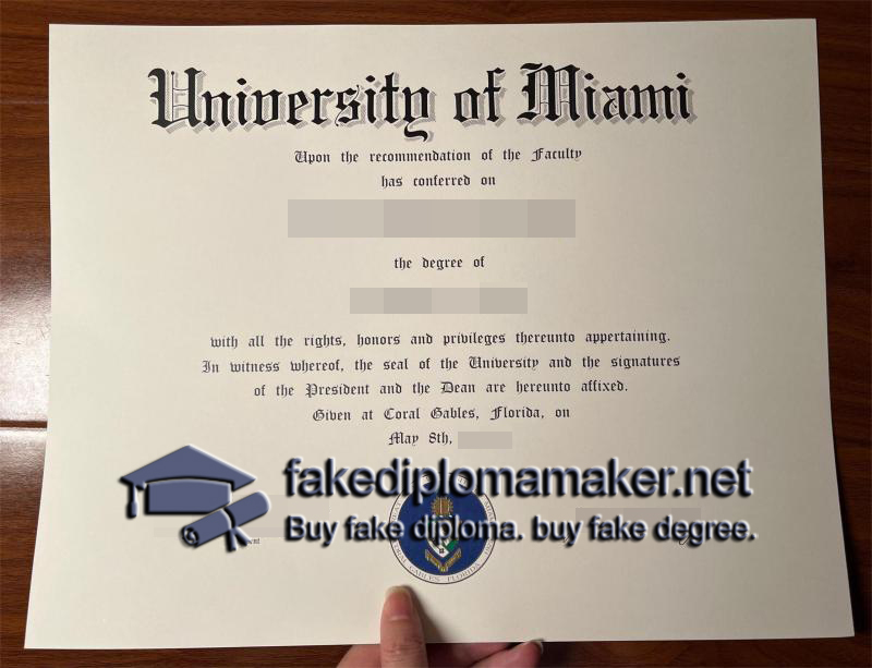 University of Miami diploma