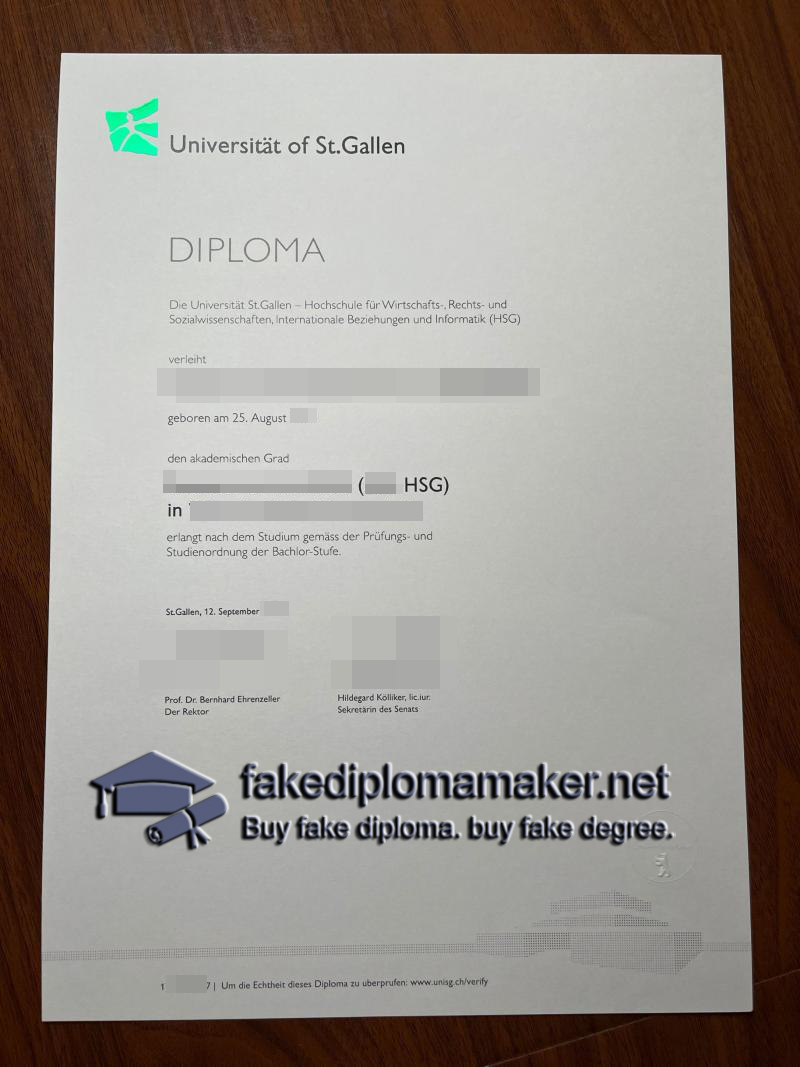 Universität St. Gallen diploma