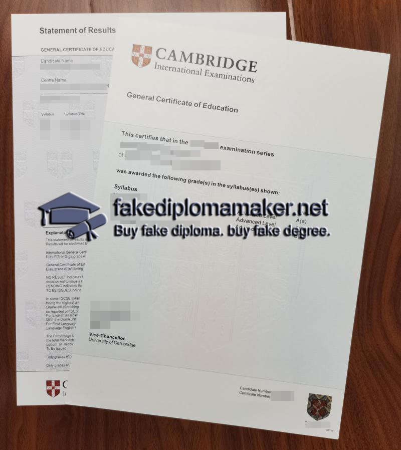 Cambridge GCE Certificate