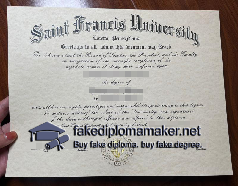 Saint Francis University diploma